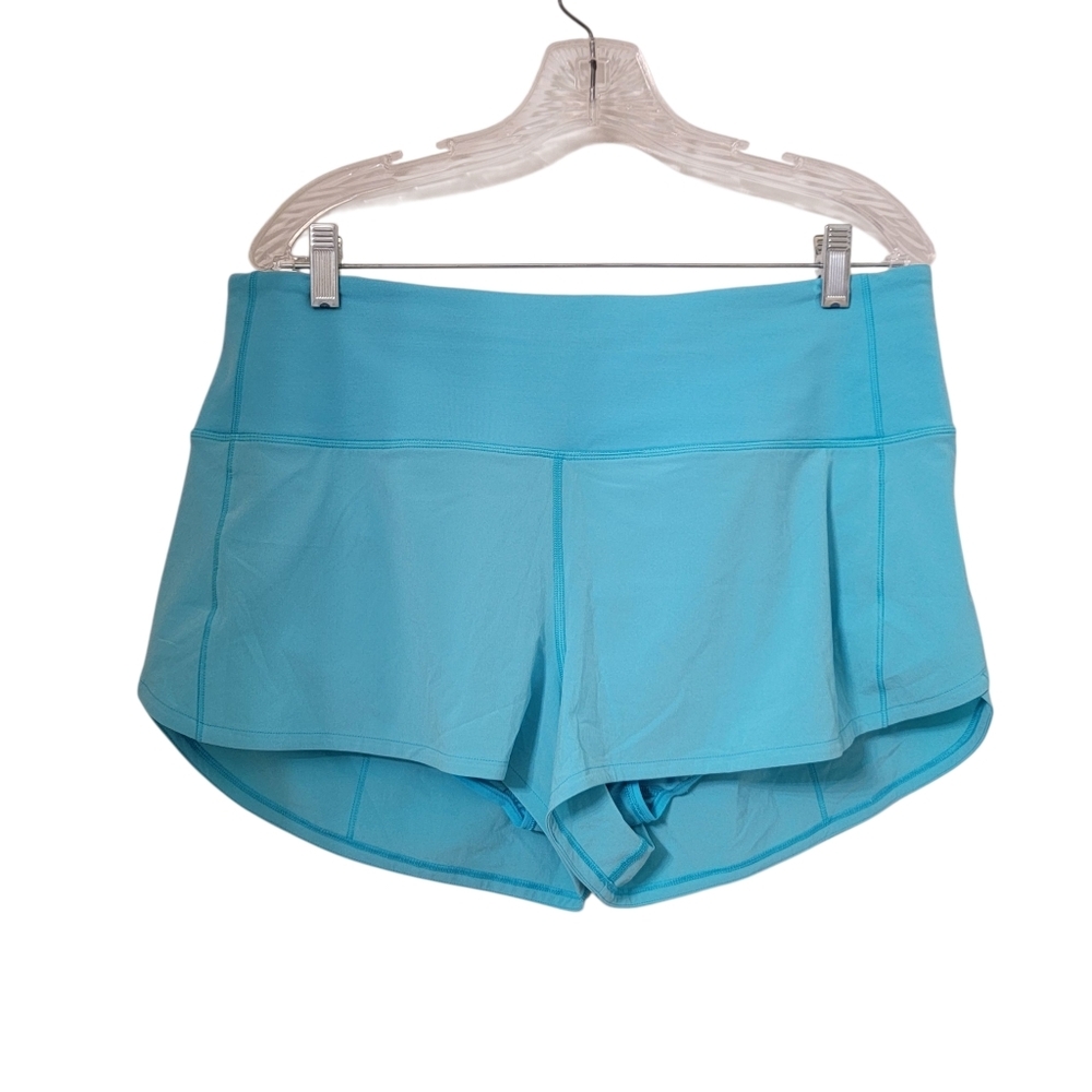 Lululemon Size 12 Speed Up Shorts in Electric Turquoise, New Without Tag (NWOT)